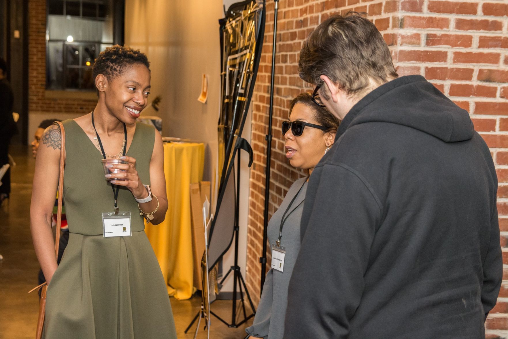 Guests mingle and chat during the cocktail hour